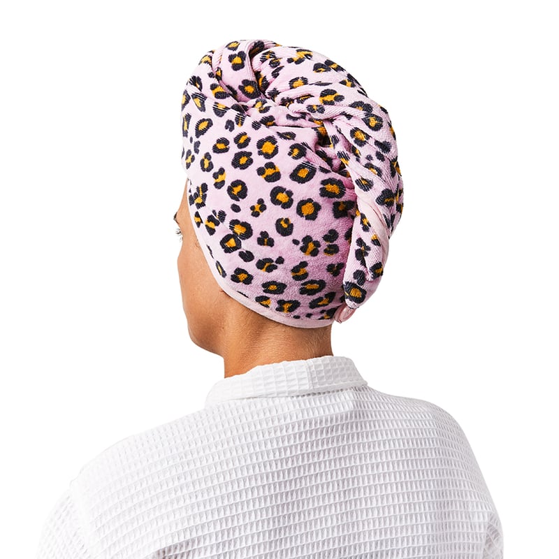 Printed Leopard Lilac Hair Towel Wrap