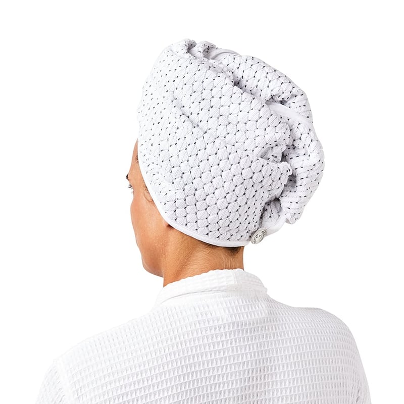 Navara Snow Textured Bamboo Cotton Hair Towel Wrap