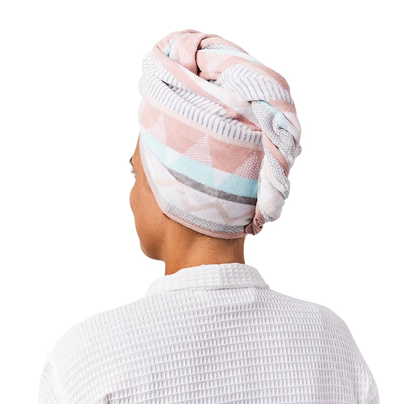 Nimbus Velour Metallic Rose Hair Towel Wrap