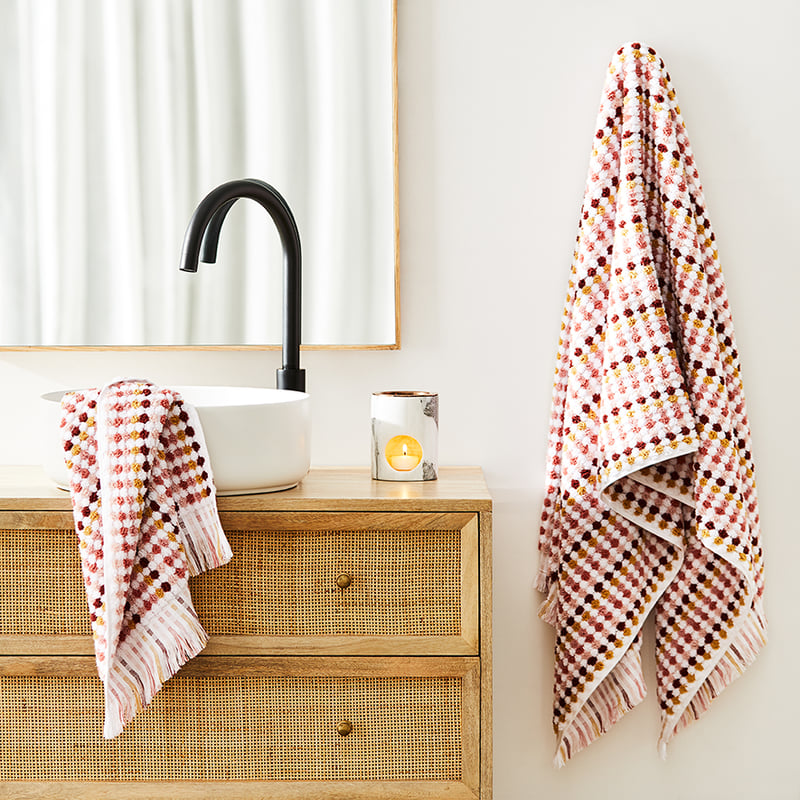 European Kadikoy Pink Multi Turkish Cotton Towel Range