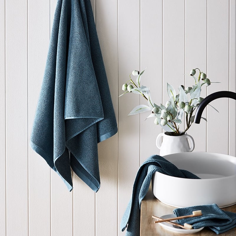 Savannah Ocean Blue Textured Towel Range