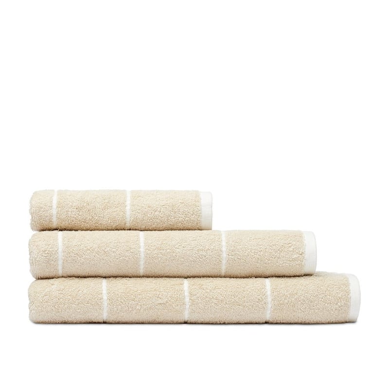 Kingston Linen Blend Natural Stripe Bath Towels