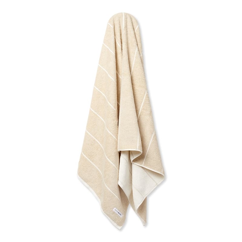 Kingston Linen Blend Natural Stripe Bath Towels