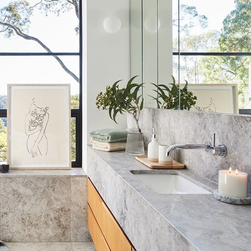 Kingston Linen Blend Natural Stripe Bath Towels