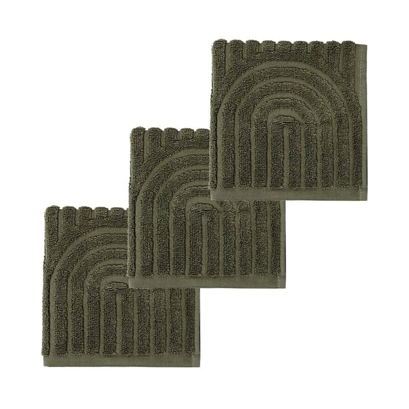 Archie Bay Leaf Face Washer Pack of 3