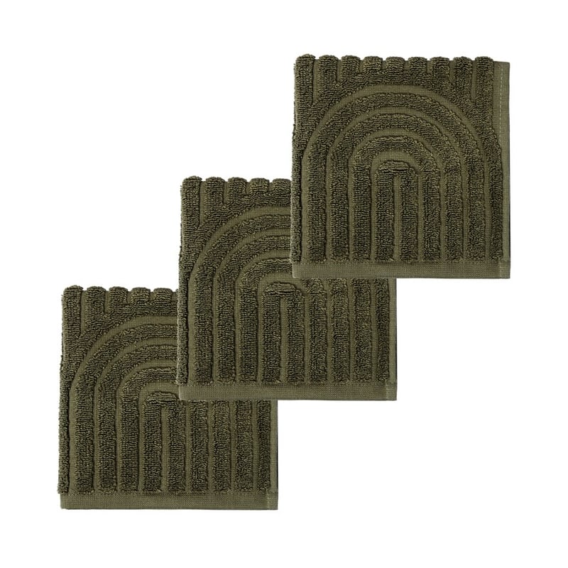 Archie Bay Leaf Face Washer Pack of 3