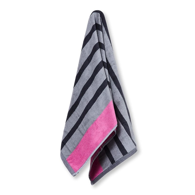 Bamboo Cotton Grey & Hot Pink Stripe Gym Towel 