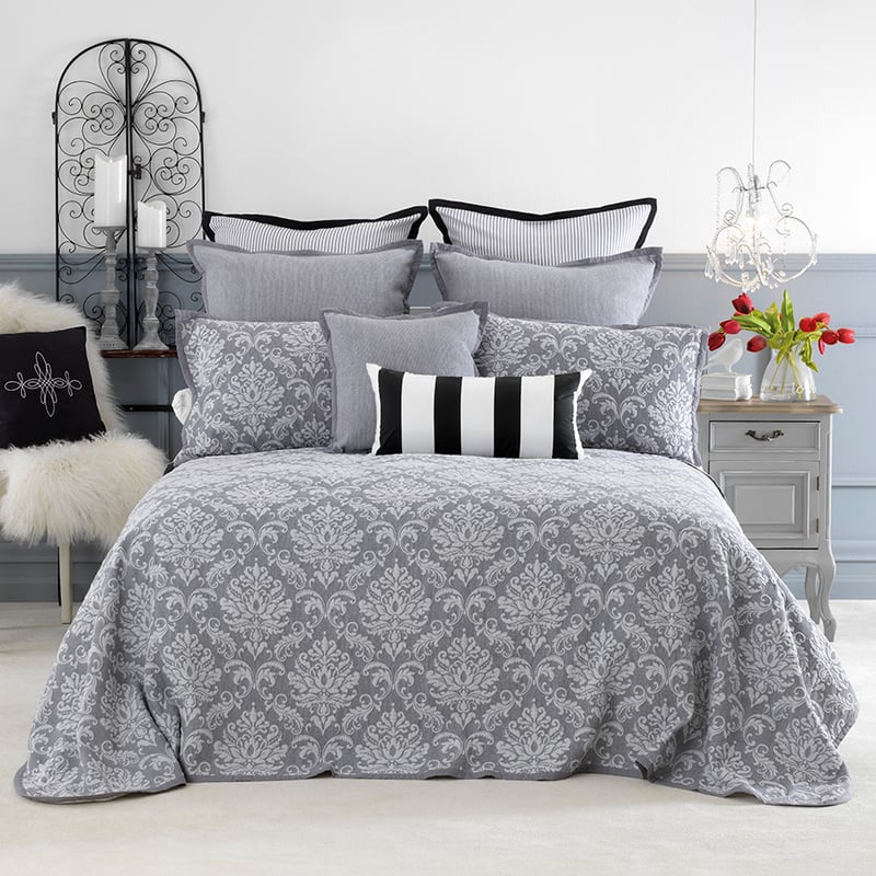 Fleur Bedspread Set Grey