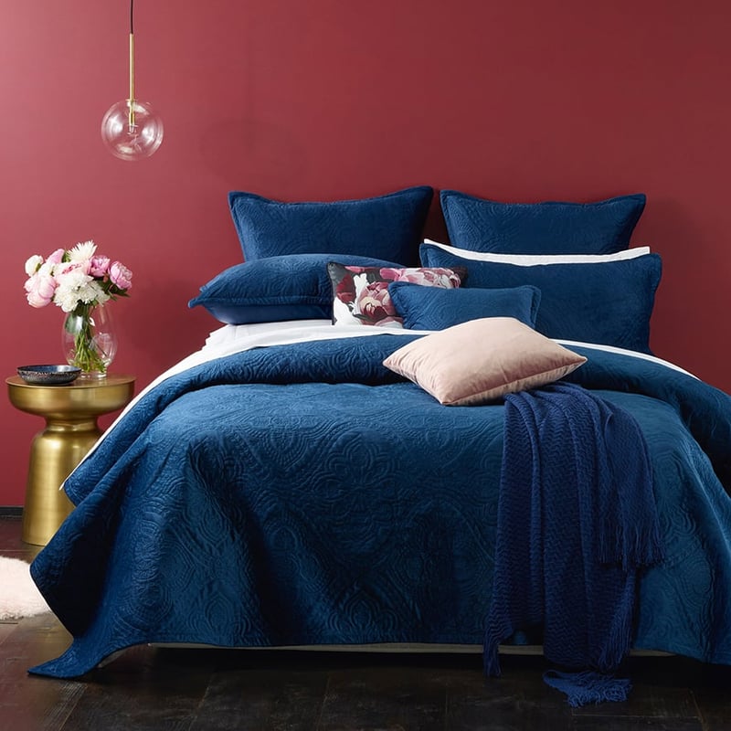 Dynasty Coverlet Set Navy Blue