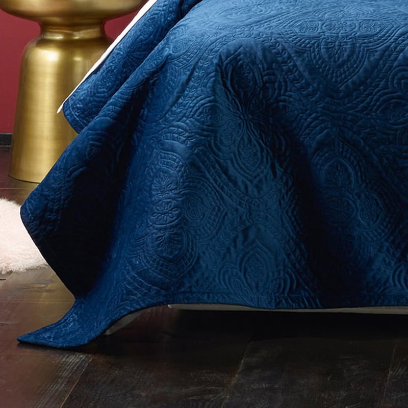Dynasty Coverlet Set Navy Blue