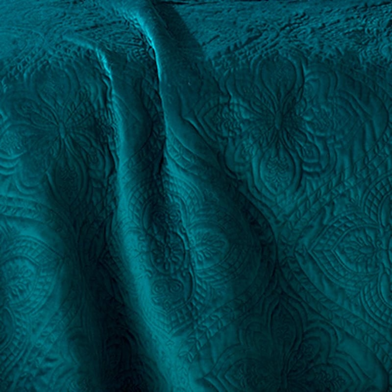 Dynasty Coverlet Set Euro P/Case Teal Each