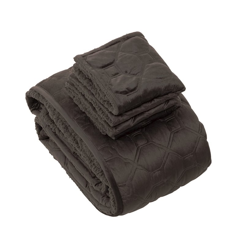 Yaxley Coverlet Set Euro P/Case Charcoal Each