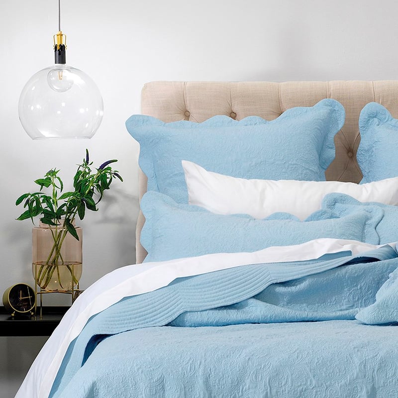 Hampton Bedspread Set Euro P/Case Provincial Blue Each