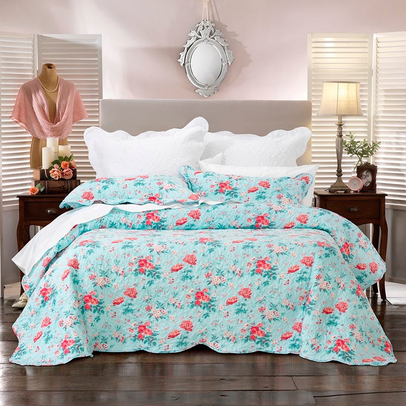 Serenity Bedspread Set SB Duck Egg Bedspread Set