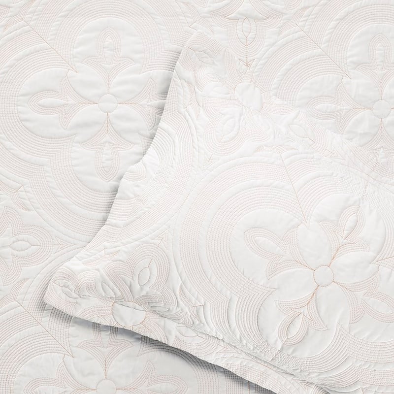 Edna Bedspread Set Euro P/Case Ivory Each