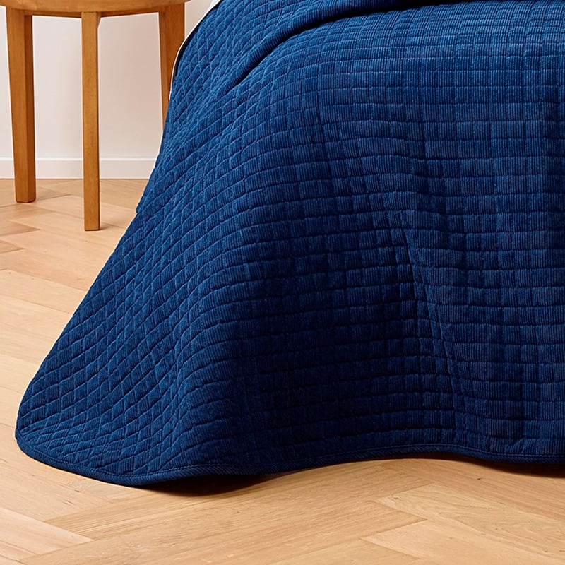 Turin Coverlet Euro P/Case Indigo Each