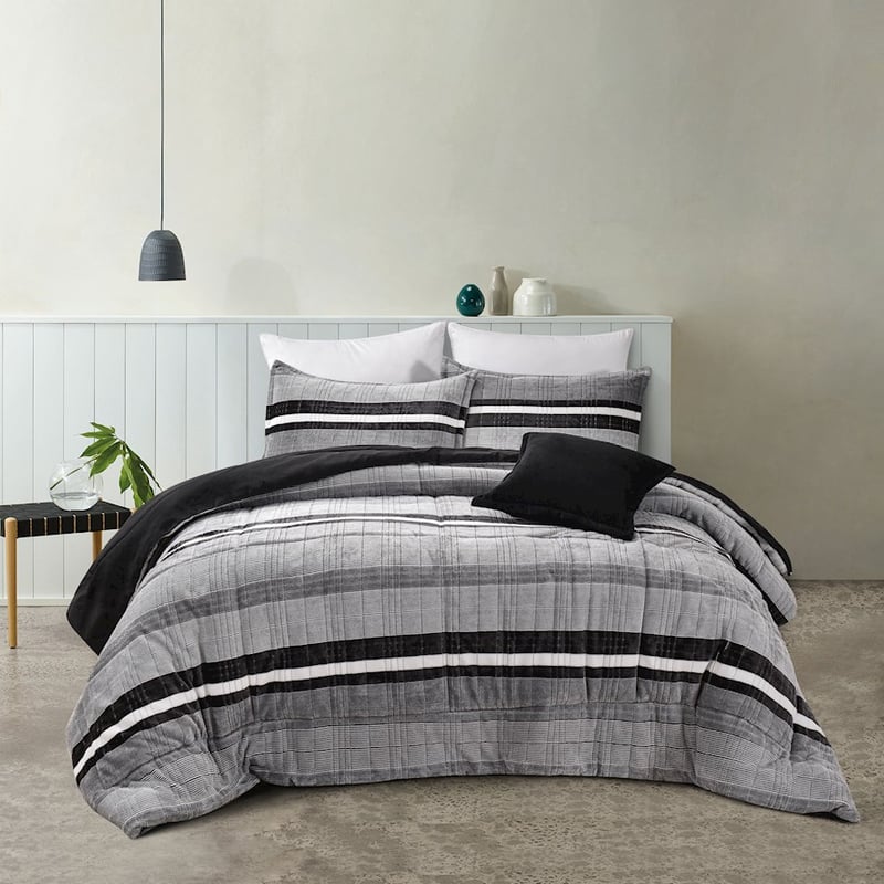 Ravenna Piece Comforter Set SB/DB Coal Comforter Set