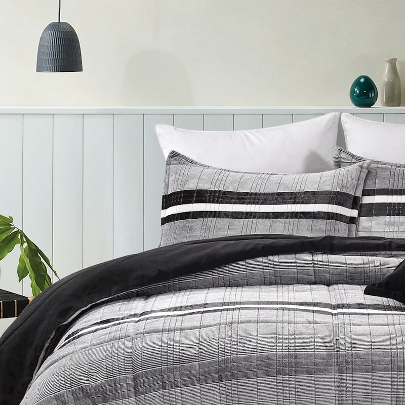 Ravenna Piece Comforter Set SB/DB Coal Comforter Set