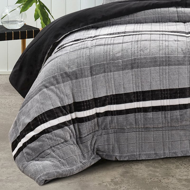 Ravenna Piece Comforter Set SB/DB Coal Comforter Set