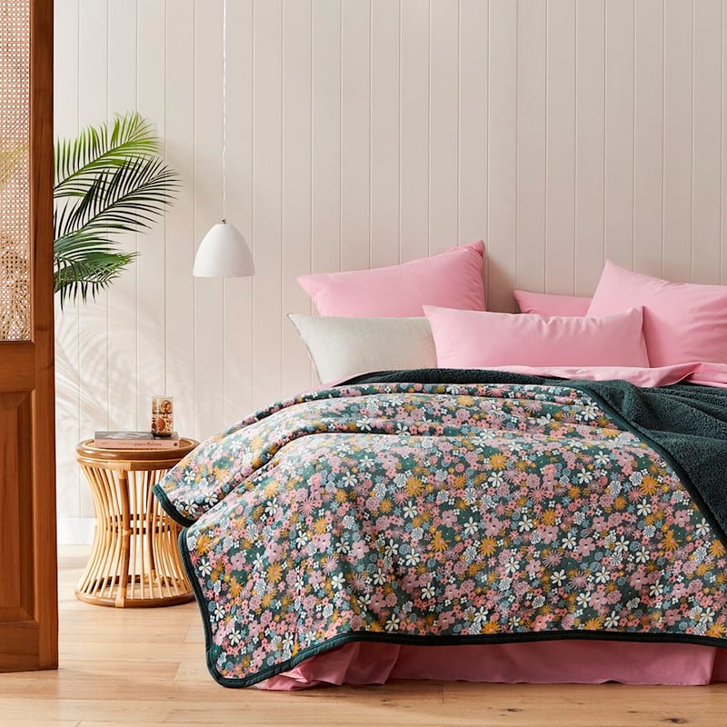 Sherpa Habitation Floral Blanket 