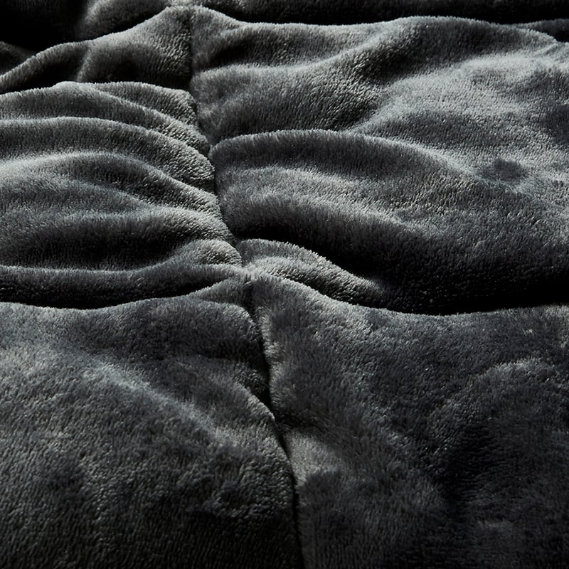 Plush Coal Quilted Blanket