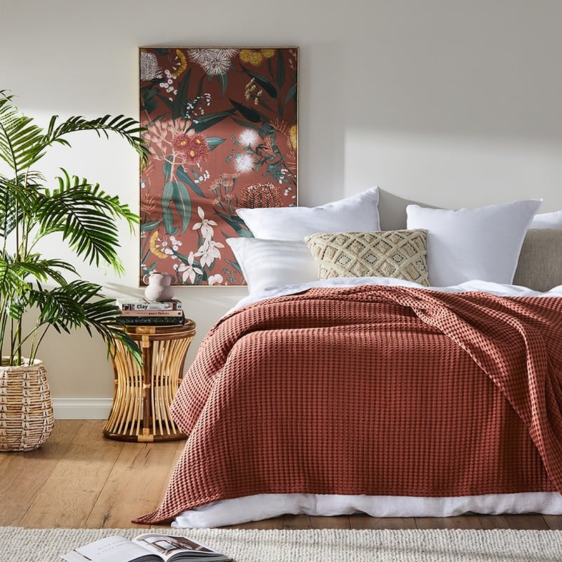 European Collection Turkish Cotton Clay Waffle Blanket