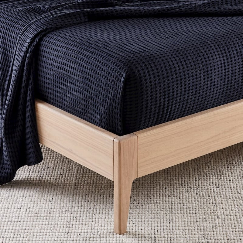 European Collection Turkish Cotton Navy Waffle Blanket 