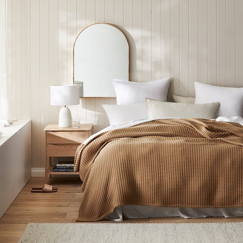 European Turkish Cotton Tobacco Waffle Blanket 