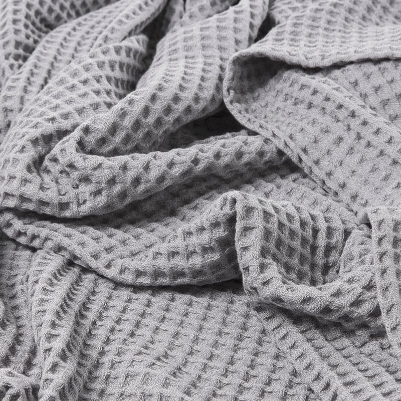 Silver Supersoft Turkish Waffle Blanket