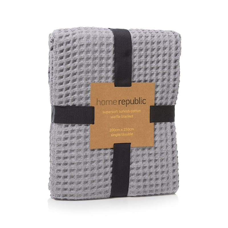 Silver Supersoft Turkish Waffle Blanket