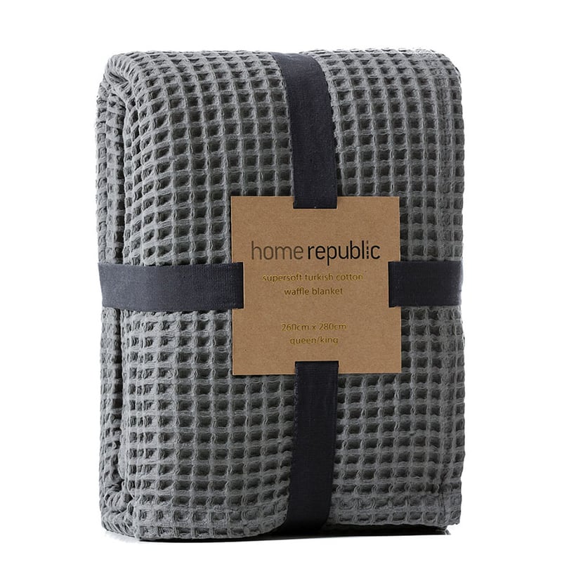 Slate Grey Supersoft Turkish Waffle Blanket