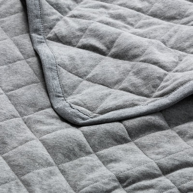 Jersey Quilted Blanket  Grey Marle