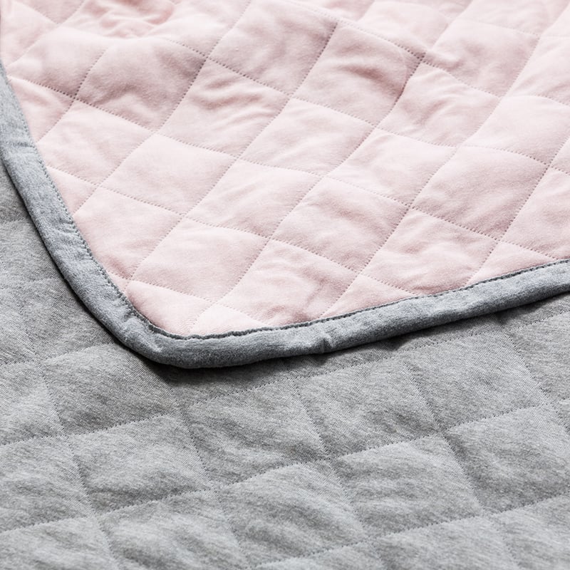 Jersey Quilted Blanket Pink