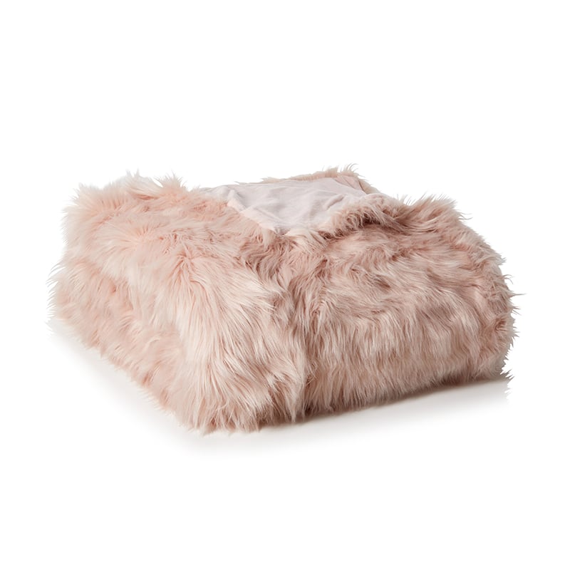 Alpine Fur Blanket Dusty Pink