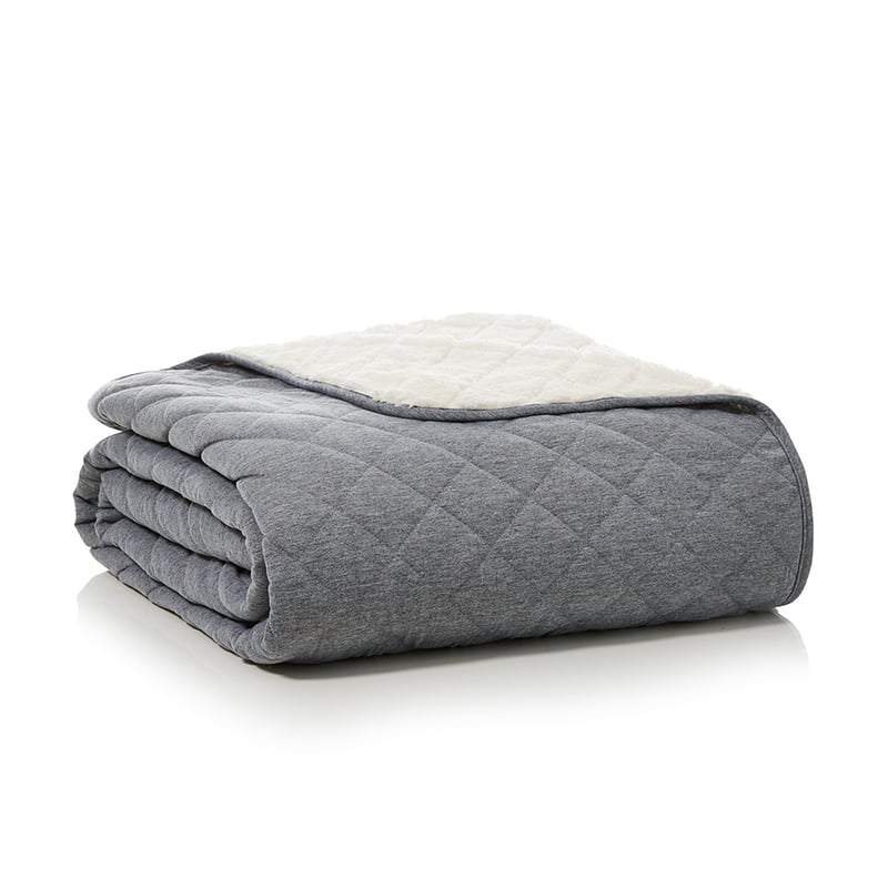Jersey Quilted Sherpa Blanket Silver Marle