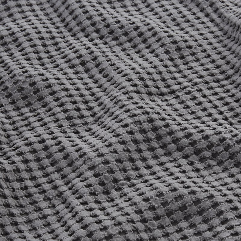 European Turkish Cotton Waffle Blanket Granite