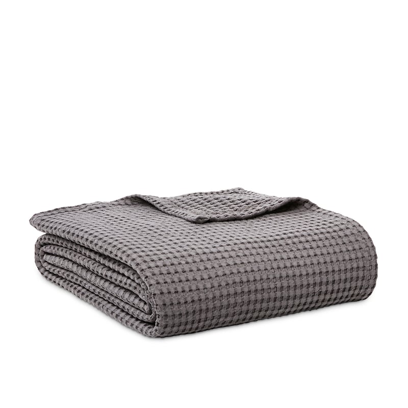 European Turkish Cotton Waffle Blanket Granite