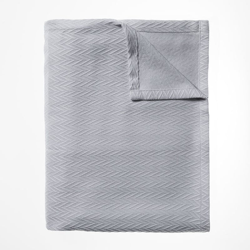 Silver Summer Weight Cotton Bamboo Blanket