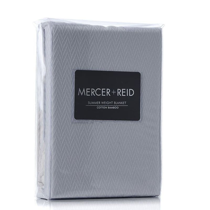 Silver Summer Weight Cotton Bamboo Blanket