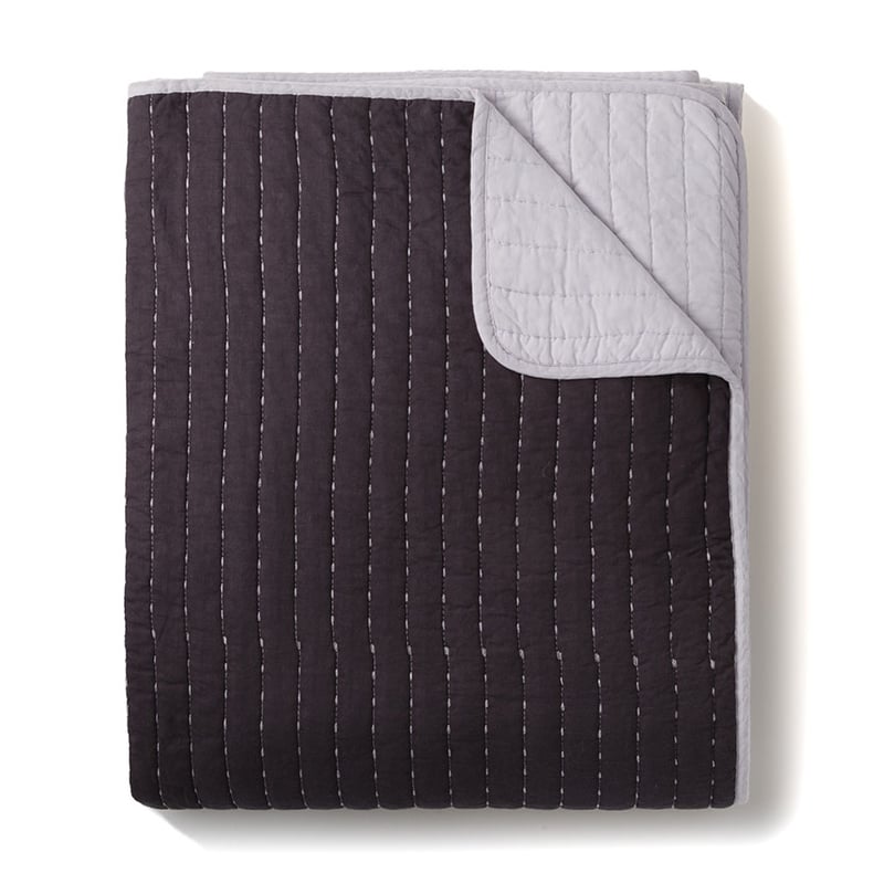 Florence Coal and Silver Quilted Blanket