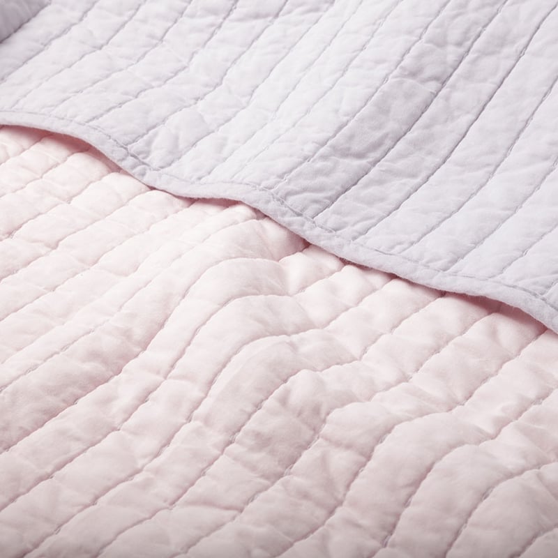 Florence Pink and Silver Quilted Blanket