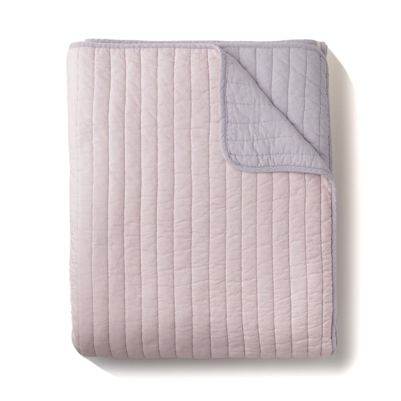 Florence Pink and Silver Quilted Blanket