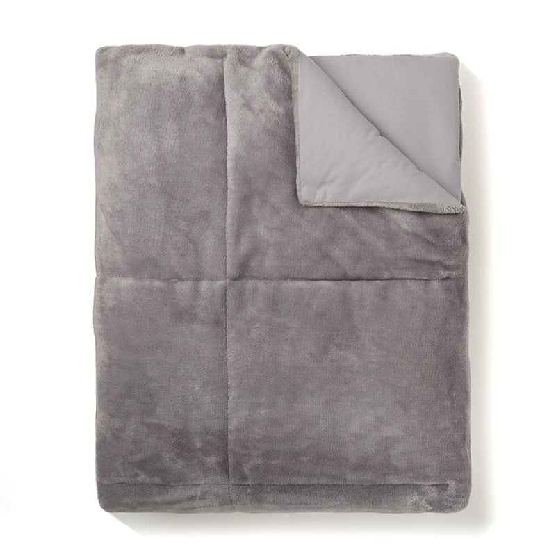 Plush Quilted Blanket Silver