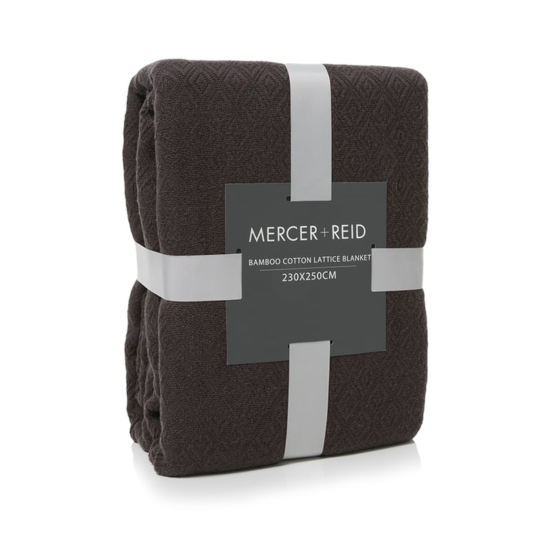 Bamboo Cotton Lattice Blanket Graphite