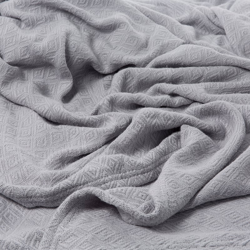 Bamboo Cotton Lattice Blanket Platinum