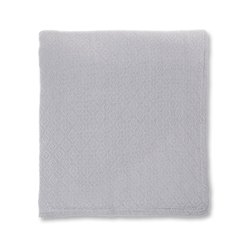 Bamboo Cotton Lattice Blanket Platinum