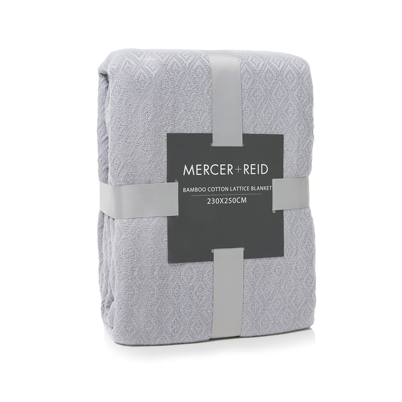 Bamboo Cotton Lattice Blanket Platinum