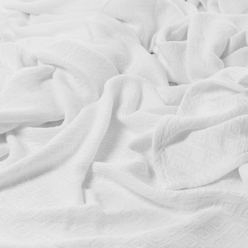 Bamboo Cotton Lattice Blanket Snow