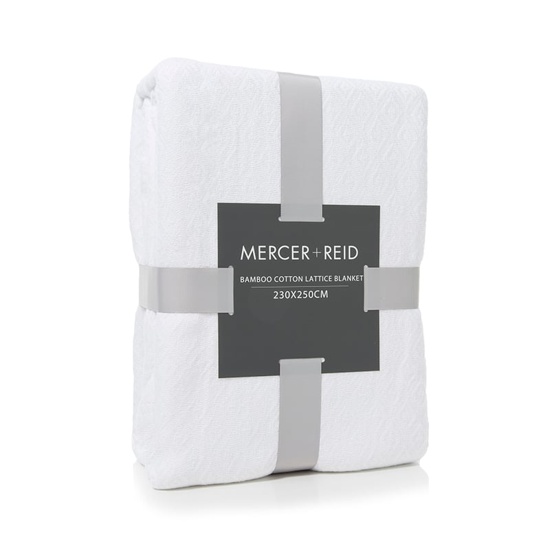 Bamboo Cotton Lattice Blanket Snow