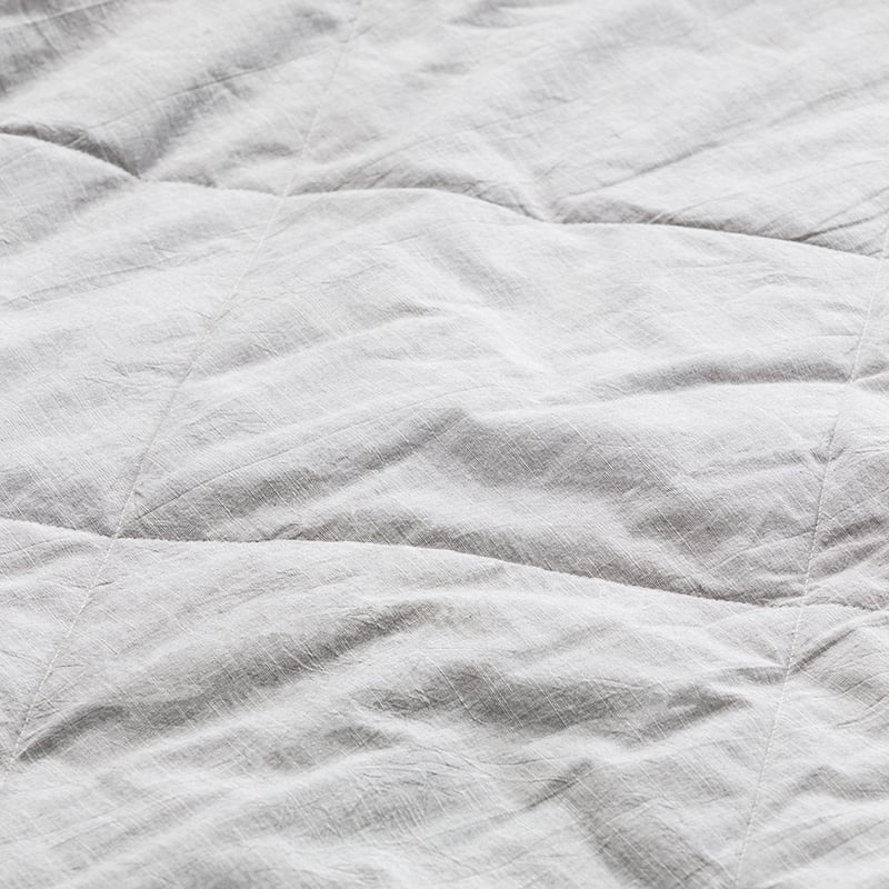 Cotton Quilted Blanket Natural Marle